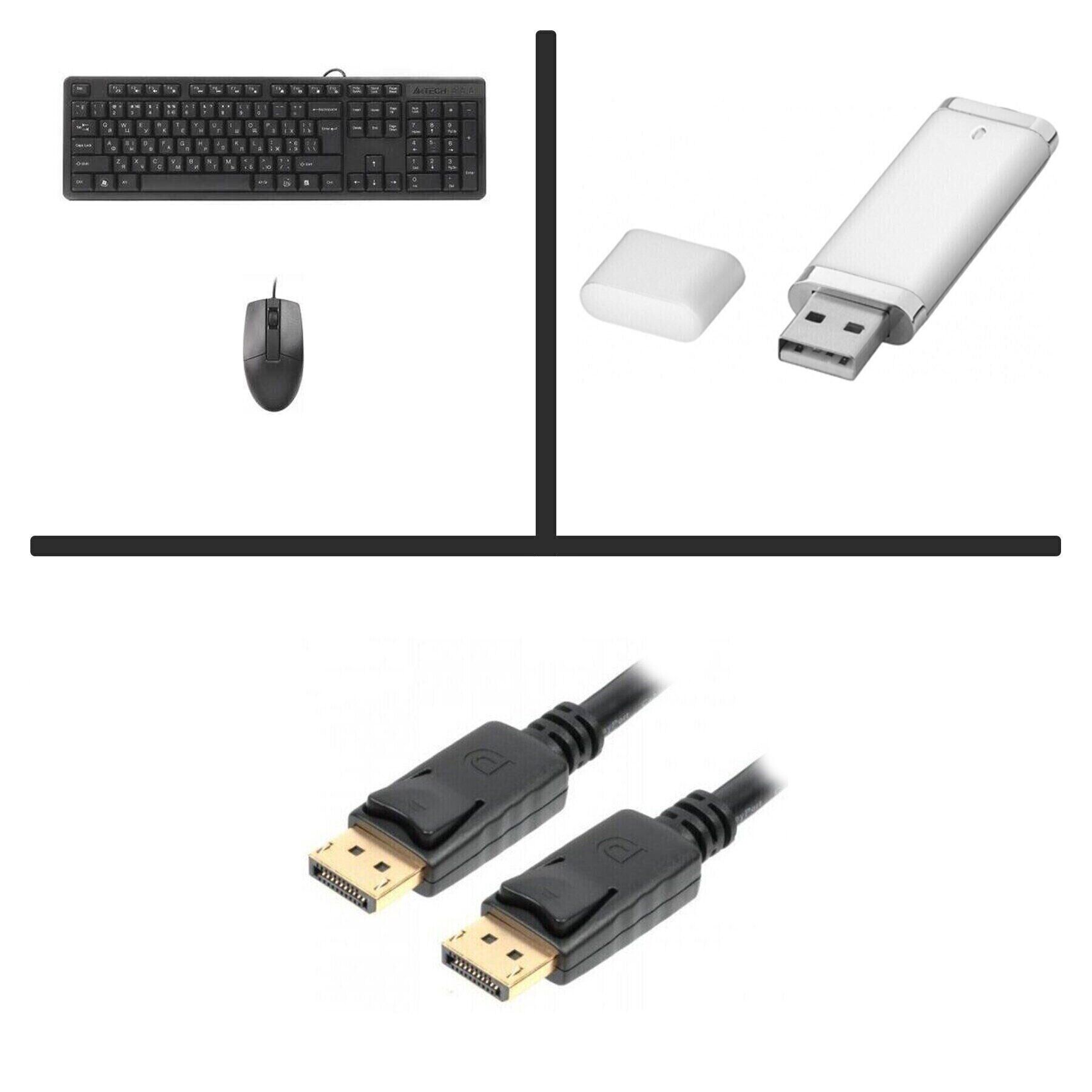 Новые клавиатура и мышка + Видео кабель + Флеш память USB 32 GB