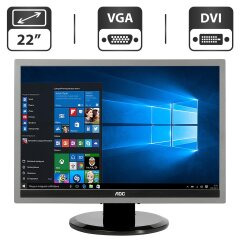 Монитор Б-класс AOC 2219P2 / 22" (1680x1050) TN / VGA, DVI / Встроенные колонки 2x 1W / VESA 100x100