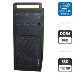 Комп'ютер Lenovo ThinkCentre M700 Tower / Intel Core i5-6400 (4 ядра по 3.7 - 3.3 GHz) / 8 GB DDR4 / 120 GB SSD / Intel HD Graphics 530 / DVD-ROM / Windows 11 Pro