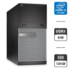 Компьютер Dell OptiPlex 3020 Tower / Intel Core i3-4130 (2 (4) ядра по 3.4 GHz) / 8 GB DDR3 / 120 GB SSD / Intel HD Graphics 4400