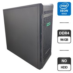 Сервер HP ProLiant ML110 G10 Tower / Intel Xeon Gold 5122 (4 (8) ядра по 3.6 - 3.7 GHz) / 96 GB DDR4 / NO HDD (SATA) 3.5"