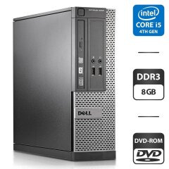Комп'ютер Dell OptiPlex 3020 SFF / Intel Core i5-4570 (4 ядра по 3.2 - 3.6 GHz) / 8 GB DDR3 / 250 GB HDD / Intel HD Graphics 4600 / DVD-ROM
