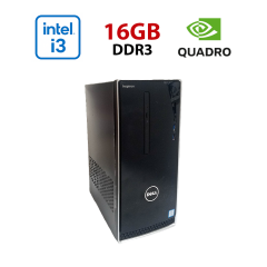 Игровой ПК Dell Inspirion 3650 / Intel Core i3-6100 (2 (4) ядра по 3.7 GHz) / 16 GB DDR3 / 256 GB SSD / nVidia Quadro K620, 2 GB GDDR3, 128-bit / Wi-Fi+Bluetooth / DVD / Win 10 Home Lic
