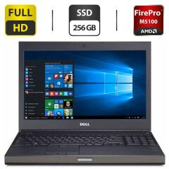 Мобільна робоча станція Dell Precision M4800 / 15.6" (1920x1080) TN / Intel Core i7-4800MQ (4 (8) ядра по 2.7 - 3.7 GHz) / 12 GB DDR3 / 256 GB SSD / AMD FirePro M5100, 2 GB GDDR5, 128-bit / WebCam / HDMI