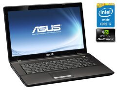 Ігровий ноутбук Asus A73SD / 17.3" (1600x900) TN / Intel Core i7-2670QM (4 (8) ядра по 2.2 - 3.1 GHz) / 8 GB DDR3 / 240 GB SSD / nVidia GeForce 610M, 1 GB DDR3, 64-bit / WebCam / DVD-ROM / Win 10 Home