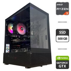 Сборка под заказ: игровой ПК 1stPlayer Mi7 Pro Tower / AMD Ryzen 5 5600 (6 (12) ядер по 3.5 - 4.4 GHz) / 16 GB DDR4 / 500 GB SSD / nVidia GeForce GTX 1660 Super, 6 GB GDDR6, 192-bit / 550W