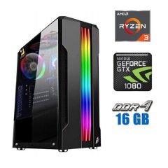 Игровой ПК Tower / AMD Ryzen 3 4100 (4 (8) ядра по 3.8 - 4.0 GHz) / 16 GB DDR4 / 480 GB SSD / nVidia GeForce GTX 1080, 8 GB GDDR5X, 256-bit / 700W