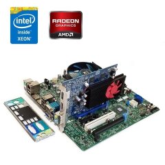 Комплект: Материнская плата Dell Optiplex 7010 MT / Intel Xeon E3-1230 v2 (4 (8) ядера по 3.3 - 3.7 GHz) (аналог i7-3770) / 32 GB DDR3 / AMD Radeon R9 350 OEM, 2 GB GDDR5, 128-bit + Кулер Vinga Q4