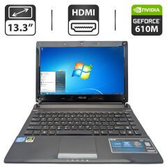 Ноутбук Asus U36S / 13.3" (1366x768) TN / Intel Core i5-2450M (2 ядра по 2.5 - 3.1 GHz) / 6 GB DDR3 / 320 GB HDD / nVidia GeForce 610M, 1 GB GDDR3, 64-bit / WebCam