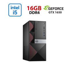 Ігровий комп'ютер Dell Vostro 3667 Tower / Intel Core i5-7400 (4 ядра по 3.0 - 3.5 GHz) / 16 GB DDR4 / 480 GB SSD / nVidia GeForce GTX 1650, 4 GB GDDR5, 128-bit