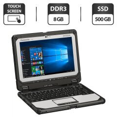 Захищений нетбук-трансформер Б-клас Panasonic Toughbook CF-20 MK2 / 10.1" (1920x1200) IPS Touch / Intel Core i5-7Y57 (2 (4) ядра по 1.2 - 3.3 GHz) / 8 GB DDR3 / 500 GB SSD M.2 / Intel HD Graphics 615 / WebCam 2 MP + 8 MP / Windows 10 Pro + Стилус