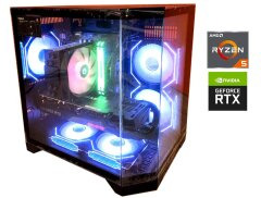 Ігровий ПК Qube Crystal Black Color Tower / AMD Ryzen 5 7500F (6 (12) ядер по 3.7 - 5.0 GHz) / 32 GB DDR5 / 1000 GB SSD M.2 / nVidia GeForce RTX 5070, 12 GB GDDR7, 192-bit / 750W
