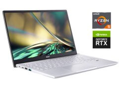 Ігровий ноутбук Acer Swift X SFX14-41G / 14" (1920x1080) IPS / AMD Ryzen 5 5600U (6 (12) ядер по 2.3 - 4.2 GHz) / 8 GB DDR4 / 512 GB SSD M.2 / nVidia GeForce RTX 3050, 4 GB GDDR6, 128-bit / WebCam / Win 11 Home