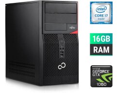Игровой ПК Fujitsu Tower / Intel Core i7-6700 (4 (8) ядра по 3.4 - 4.0 GHz) / 16 GB DDR4 / 250 GB SSD + 1000 GB HDD / nVidia GeForce GTX 1060, 6 GB GDDR5, 192-bit + Windows 10 в подарок