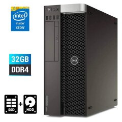 Ігровий ПК Dell Precision 5810 Tower / Intel Xeon E5-1630 v4 (4 (8) ядра по 3.7 - 4.0 GHz) / 32 GB DDR4 ECC / 240 GB SSD + 1000 GB HDD / nVidia GeForce GTX 1050, 2 GB GDDR5, 128-bit / 685W / DVD-RW