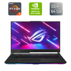 Игровой ноутбук Asus ROG Strix G733PY / 17.3" (2560x1440) IPS / AMD Ryzen 9 7945HX (16 (32) ядер по 2.5 - 5.4 GHz) / 64 GB DDR5 / 1000 GB SSD / nVidia GeForce RTX 4090, 16 GB GDDR6, 256-bit / WebCam / HDMI / Windows 11
