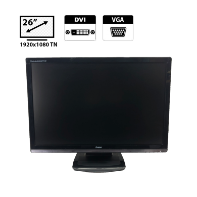 Монітор Iiyama E2607WSD / 26" (1920x1080) TN / VGA, DVI + Кабель живлення