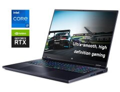 Ігровий ноутбук Acer Predator Helios 18 PH18-71 / 18" (1920x1200) IPS / Intel Core i7-13700HX (16 (24) ядер по 3.7 - 5.0 GHz) / 16 GB DDR5 / 1000 GB SSD NVMe / nVidia GeForce RTX 4060, 8 GB GDDR6, 128-bit / WebCam