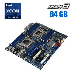 Комплект: Материнская плата Lenovo C30 / LGA2011 / 2x Intel Xeon E5-2660 v2 (10 (20) ядер по 2.2 - 3.0 GHz) / 64 GB DDR3 + 2x кулер ID-Cooling DK-01T