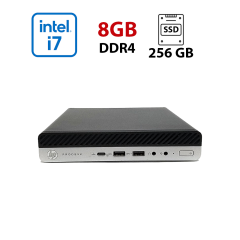 Неттоп HP ProDesk 600 G5 DM USFF / Intel Core i7-9700T (8 ядер по 2.0 - 4.3 GHz) / 8 GB DDR4 / 256 GB SSD M.2 NVMe / Intel UHD Graphics 630 / Win 11 Pro Lic