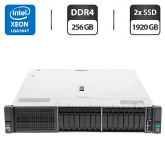 Сервер HP ProLiant DL380 Gen10 (8x 2.5 SFF, 8x 2.5 U2 NVMe) 2U Rack / 2x Intel Xeon Gold 6138 (20 (40) ядра по 2.0 - 3.7 GHz) / 256 GB DDR4 / 2x 1920 GB SSD U.2 NVMe (SAS) / RAID HP Smart Array P408 / 2x 500W / 2 корзины для HDD