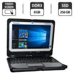 Захищений нетбук-трансформер Б-клас Panasonic Toughbook CF-20 MK2 / 10.1" (1920x1200) IPS Touch / Intel Core m5-6Y57 (2 (4) ядра по 1.1 - 2.8 GHz) / 8 GB DDR3 / 256 GB SSD / Intel HD Graphics 615 / WebCam 2 MP + 8 MP / Windows 10 Pro