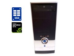 ПК Б-класс Gigabyte Tower / AMD Athlon II X4 640 (4 ядра по 3.0 GHz) / 16 GB DDR3 / 120 GB SDD + 500 GB HDD / nVidia GeForce GTX 550 Ti, 1 GB GDDR5, 192-bit / DVD-RW / 460W