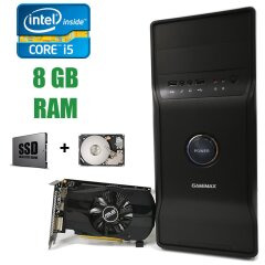 EuroCom Tower New / Intel Core i5-2400 (4 ядра по 3.1-3.4GHz) / 8 GB DDR3 / 120 GB SSD New+500 GB HDD / Asus GeForce GTX 1050 2GB GDDR5 128bit / БП 400W FSP