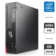 Компьютер Fujitsu Esprimo D956 E85 SFF / Intel Core i5-6500 (4 ядра по 3.2 - 3.6 GHz) / 8 GB DDR4 / 240 GB SSD / Intel HD Graphics 530 / DVD-ROM