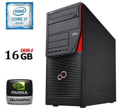 Рабочая станция Fujitsu Celsius W550n Tower / Intel Core i7-6700 (4 (8) ядра по 3.4 - 4.0 GHz) / 16 GB DDR4 / 240 GB SSD / nVidia Quadro K2000, 2 GB GDDR5, 128-bit / 300W / DVD-ROM / DisplayPort