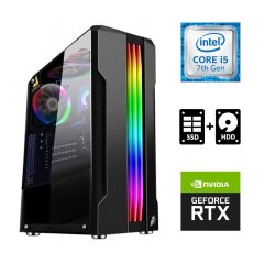 Игровой ПК / Intel Core i5-7400 (4 ядра по 3.0 - 3.5 GHz) / 16 GB DDR4 / 120 GB SSD + 500 GB HDD / nVidia GeForce RTX 2060, 6 GB GDDR6, 192-bit / 700W