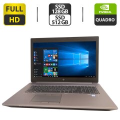 Мобильная рабочая станция HP ZBook 17 G5 / 17.3" (1920x1080) IPS / Intel Core i7-8850H (6 (12) ядра по 2.6 - 4.3 GHz) / 16 GB DDR4 / 128 GB SSD + 512 GB SSD / nVidia Quadro P2000, 4 GB GDDR5, 128-bit