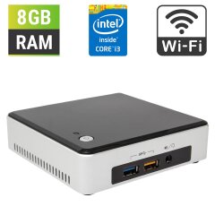 Неттоп Б-класс Intel NUC NUC5i3RYK USFF / Intel Core i3-5010U (2 (4) ядра по 2.1 GHz) / 8 GB DDR3 / 256 GB SSD M.2 / Intel HD Graphics 5500 / miniDP / Wi-Fi / Блок питания в комплекте
