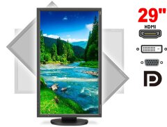 Монитор NEC MultiSync EA294WMi / 29" (2560x1080) IPS / 2x DVI, 2x VGA, 1x DisplayPort, 1x HDMI, 4x USB 2.0 / 2x 1W / VESA 100x100 / Pivot