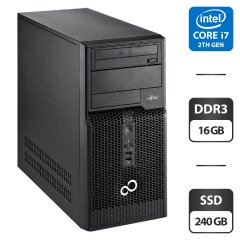 Компьютер Fujitsu Esprimo P510 E85 Tower / Intel Core i7-2600 (4 (8) ядра по 3.4 - 3.8 GHz) / 16 GB DDR3 / 240 GB SSD / Intel HD Graphics 2000 / 280W