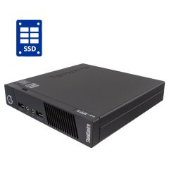 Неттоп Б-класс Lenovo ThinkCentre M93p Tiny USFF / Intel Core i3-4130T (2 (4) ядра по 2.9 GHz) / 8 GB DDR3 / 256 GB SSD / Intel HD Graphics 4400 / Блок питания в комплекте