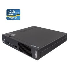 Неттоп Б-класс Lenovo ThinkCentre M93p Tiny USFF / Intel Core i5-4570S (4 ядра по 2.9 - 3.6 GHz) / 8 GB DDR3 / 256 GB SSD / Intel HD Graphics 4600 / Блок питания в комплекте