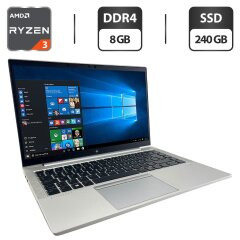 Ультрабук HP EliteBook 845 G8 / 14" (1920x1080) IPS / AMD Ryzen 3 5400U (4 (8) ядра по 2.6 - 4.0 GHz) / 8 GB DDR4 / 240 GB SSD / AMD Radeon Vega 6 Graphics / WebCam