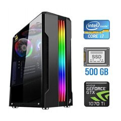 Игровой ПК Tower / Intel Core i7-2600 (4 (8) ядра по 3.4 - 3.8 GHz) / 8 GB DDR3 / 500 GB SSD / nVidia GeForce GTX 1070 Ti, 8 GB GDDR5, 256-bit