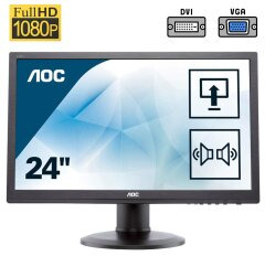 Монитор AOC E2460PDA / 24" (1920x1080) TN / DVI, VGA, Audio / VESA 100x100 / Встроенные колонки 2x 2W