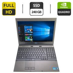 Мобільна робоча станція Б-клас Dell Precision M4600 / 15.6" (1920x1080) TN / Intel Core i7-2670QM (4 (8) ядра по 2.2 - 3.1 GHz) / 32 GB DDR3 / 240 GB SSD / nVidia Quadro 1000M, 2 GB GDDR3, 128-bit / DVD-ROM