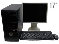 Комплект ПК: Maestro Tower / Intel Core 2 Duo E4300 (2 ядра по 1.8 GHz) / 4 GB DDR2 / 160 GB HDD / Intel GMA 3100 + Монитор Б-класс NEC MultiSync LCD1770NX / 17" (1280x1024) TN / VGA, DVI + Клавиатура, мышь и кабели
