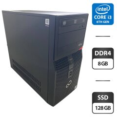 Компьютер Fujitsu Esprimo P556 E85 Tower / Intel Core i3-6100 (2 (4) ядра по 3.7 GHz) / 8 GB DDR4 / 128 GB SSD / Intel HD Graphics 530 / DVD-ROM
