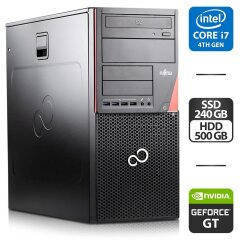 Компьютер Fujitsu Esprimo P920 E90 Tower / Intel Core i7-4770 (4 (8) ядра по 3.4 - 3.9 GHz) / 16 GB DDR3 / 240 GB SSD + 500 GB HDD / nVidia GeForce GT 630, 2 GB GDDR3, 128-bit