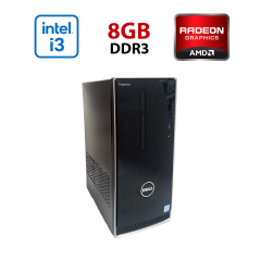Игровой ПК Dell Inspirion 3650 / Intel Core i3-6100 (2 (4) ядра по 3.7 GHz) / 8 GB DDR3 / 512 GB SSD / AMD Radeon RX 460, 2 GB GDDR5, 128-bit / Wi-Fi+Bluetooth / DVD / Win 10 Home Lic