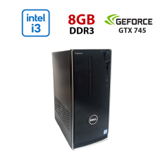 Игровой ПК Dell Inspirion 3650 / Intel Core i3-6100 (2 (4) ядра по 3.7 GHz) / 8 GB DDR3 / 512 GB SSD / nVidia GeForce GTX 745, 2 GB GDDR3, 128-bit / Wi-Fi+Bluetooth / DVD / Win 10 Home Lic