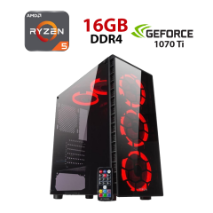 Новый игровой ПК Forsage Vinga Orc Tower / AMD Ryzen 5 5500 (6 (12) ядер по 3.6 - 4.2 GHz) / 16 GB DDR4 / 480 GB SSD / nVidia GeForce GTX 1070 Ti, 8 GB GDDR5, 256-bit