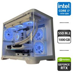 Сборка под заказ: новый игровой ПК GameMax Hype-M White Tower / Intel Core i7-14700F (20 (28) ядер по 1.5 - 5.4 GHz) / 32 GB DDR5 / 1000 GB SSD M.2 / nVidia GeForce RTX 5070, 12 GB GDDR7, 192-bit / 850W