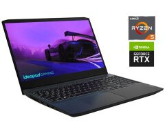 Ігровий ноутбук Б-клас Lenovo IdeaPad Gaming 3 15ACH6 / 15.6" (1920x1080) IPS / AMD Ryzen 5 5600H (6 (12) ядер по 3.3 - 4.2 GHz) / 8 GB DDR4 / 256 GB SSD / nVidia GeForce RTX 3050 Ti, 4 GB GDDR6, 128-bit / WebCam