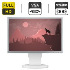Монитор Б-класс NEC MultiSync EA241WM / 24'' (1920x1200) TN / VGA, DVI, USB 2.0 / Встроенные колонки 2x1W / VESA 100x100 + Кабели подключения